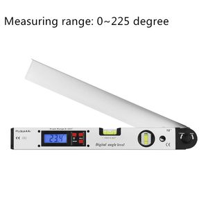 Freeshipping 0 ~ 225 Silver examen Grad Protractor Spirit Level Digital vinkel Finder gauge meter