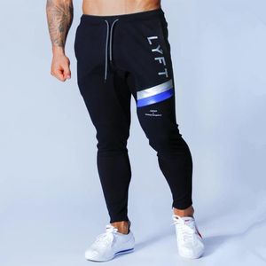 Czarne joggers spodnie mężczyźni spodnie dresowe bawełniane spodnie casual chude spodnie męskie siłownia fitness trening jesień działa sportswear