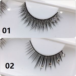 1 Pair Fake Eyelashes Stage Soft Eye Lashes Colorful Handmade Thick Makeup Tools