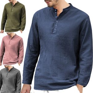 Camicia da uomo estiva Baggy Cotone Lino Solido Multi-tasca Manica corta Colletto rovesciato Camicie camisa masculina hawaiana Bottone Retro lungo