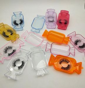 Cute Candy Lashes Box Container Norek Rzęsy Pudełka Fake Fałszywe Rzęsy Opakowanie Puste pudełko Eyelaski Narzędzia Kosmetyczne GGA3411-3