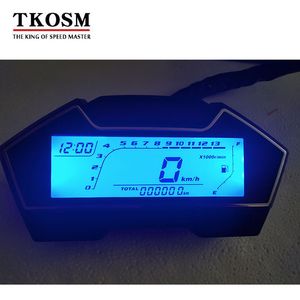 Tkosm luz digital lcd velocímetro tacômetro odômetro ajustável velocidade n1-6 display nível de óleo da água medidor de temperatura moderna