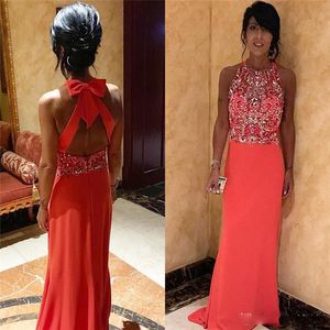 Sheath Prom Dresses Special Occasion Dresses Beads with bow Back Long Party Dresses Custom Made Gowns