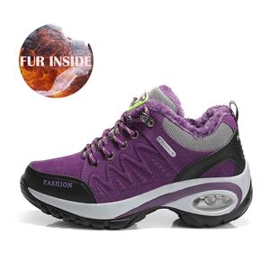 Caldo peluche invernale per donna Scarpe da trekking Scarpe da trekking impermeabili Sneakers traspiranti Scarpe da campeggio per sport all'aria aperta da donna