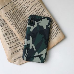 Cool Army Camo Camouflage Telefoon Gevallen voor iPhone PRO X XR XS MAX Plus Mode Groen Soft TPU Cover Case