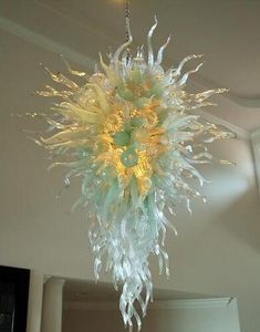 Lampade Serie Ice and Fire Grande lampada in cristallo bianco Lampadario in vetro borosilicato fatto a mano Illuminazione a LED per decorazioni per la casa