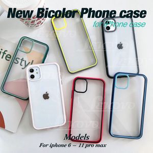 Neue zweifarbig passende Schutzhülle für iPhone 14/14pro max 14pro13 13pro, Silikonrand, Anti-Drop, Kratzfest, superklare, transparente Handyhülle