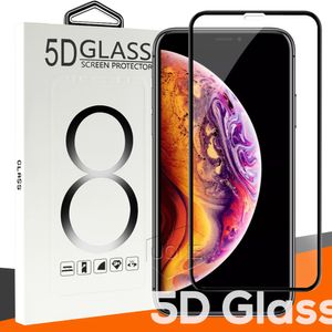 5d filme de corpo inteiro de vidro temperado para o novo iphone xr xs max capa completa filme 3d edge protetor de tela para iphone 6 6 s 7 8 plus com pacote