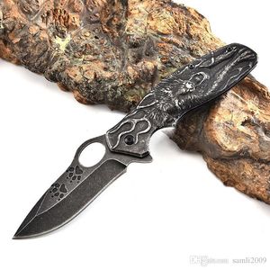 Tillverkare Direkt Utomhus Folding Kniv Camping Wolf Head Pocket Collection Presentkniv Multifunktionell för att överleva EDC-verktyg Gratis Shipp