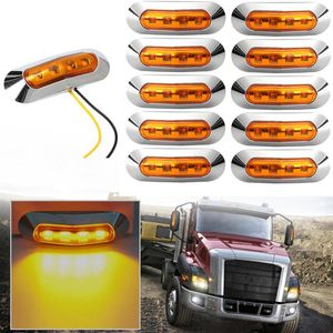 Freeshipping 10st-lastbil LED Side Marker Lights Warning Light 10V-30V Externa lampor för bil Trailer Caravan Light