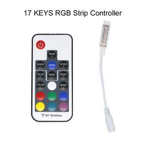 Mini RF Färgglada Färgrika 17 Nycklar Fjärrkontroll USB-port RGB LED Strip Light Controller för TV: s PC