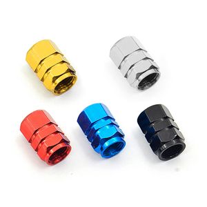 Universal Auto Rower Car Valve Zawór Caps Wheel Wheel Hurtownie Hexagonal Pensylne łodygi Pokrywa Części samochodowe Kolorowe