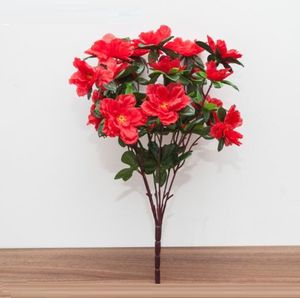 Buquê de flores de rododendro artificial 30 cabeças 38 cm de altura linda azaléia flores artificiais venda quente buquê de rosas