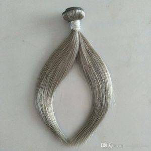 Ce certificado cinza cabelo brasileiro onda reta 3 pçs / lote 100g cabelo cinza prateado tecer pacotes virgem cinza trama de cabelo humano