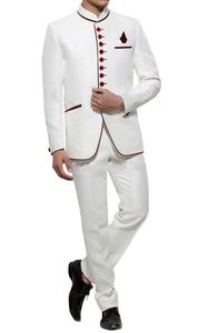 Brand new mais Botões do Marfim Homens Wedding Suits gola Two Pieces Negócios Noivo Smoking (Jacket + Calças + Tie) W1186