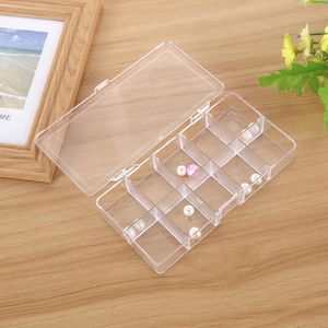 10 Grids Clear Acrylic Empty Storage Box Beads Jewelry Decoration Nail Art Display Container Case LX1780
