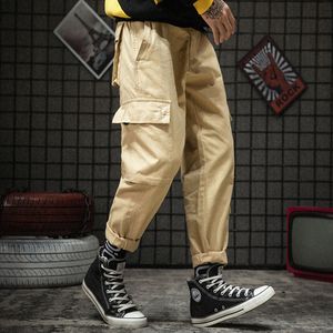 Fashion-Dark Black Harbor Trend Man Pant Street Hip-hop High Street Workwear Men's Loose Straight Cylinder Sports Jogging Bottom Trousers