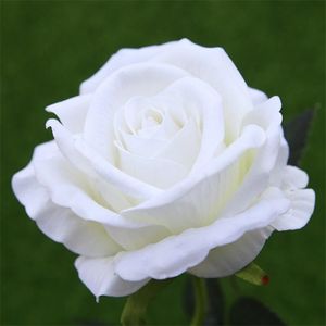 1つの人工ディスプレイベルベットローズフラワーシングルステムバラ50cmレッドホワイトピンクブルーグリーンフクシア色バラの花