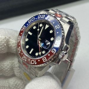 SuperR Luxury Watch Clean Factory Blue and Red Bezel Pepsi Dial 904 Steel Swiss 3285 rörelser 40mm Mens Automatic Watch267L