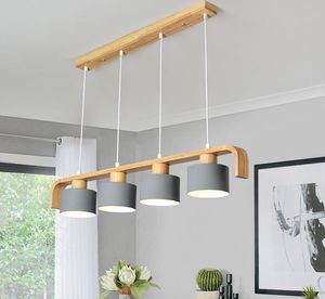 Madeira Moderna Pendant luzes LED cozinha luzes LED lâmpada Hanging Lamp Table Cozinha Quarto de Bar Luminárias MYY