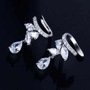 Высококачественное 18 -километровое белое золото horst eye cubic ycirconia water drop mounger sergring personalized ear moung