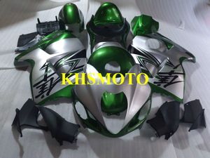 Spritzguss-Verkleidungsset für Suzuki Hayabusa GSXR1300 96 99 00 07 GSXR 1300 1996 2007 ABS Silber Grün Verkleidungsset + Geschenke SG16