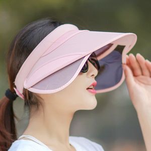 Sun Visor, Summer Unisex Outdoor Sports Topless Anti-UV Cap Sun Visor Hat Breathable Sunhat, Women Large Brim Summer UV Protection Beach Hik