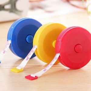 500pcs Random Color 1.5m Retractable Tape Measure Measuring Tapes Sew Dieting Tapeline Ruler Sewing Tool