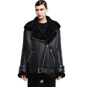 2024 Luxury Päls One Cotton Coat Belt Leather Jacket Boxy Biker Men and Women Jacket Outdoor Brand Coat