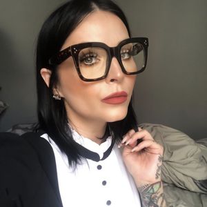 Klassische quadratische Optik-Brillen für Damen, Reisnagel, Retro-Rezept-Brillen, Damen-Sonnenbrille mit großem Rahmen, UV400