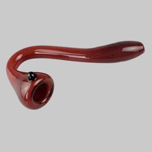 New design 5.2 inch Sherlock glass hand pipe red color snake shape Very stylish and tasteful