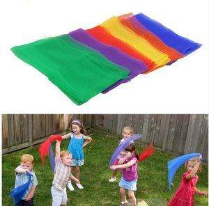 colorful Children gymnastics scarves for outdoor game toys Kids Child parent interactive handkerchief educational toys 20colors to choose