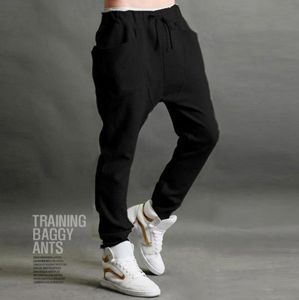 Baggy Hip Hop Harem Casual Sweatpants Men Training Joggers Slimming Leg Loose Pocket Trousers Cotton Sportswear Track Clothing