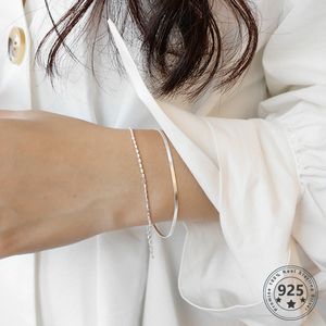 LouLeur Real 925 braccialetti in argento sterling romantico doppio strato ragazze braccialetto del partito per le donne gioielli di moda regalo all'ingrosso CX200623