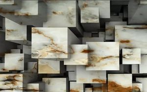 wallpaper for walls 3 d for living room Marble cubic space 3D background wall