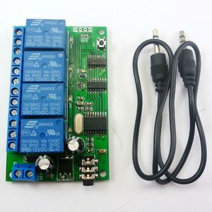 Freeshipping AD22B04 DC 12V 4ch MT8870 DTMF Tone Phone Voice Remote Control Relay Switch Module for LED Motor PLC Smart Home