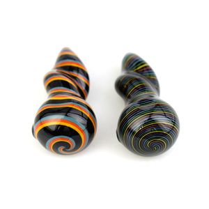 Mischfarbe 4 Zoll spiralförmig gedrehte farbige Streifen Glaslöffelpfeife Glasrauch-Handpfeifenrohre