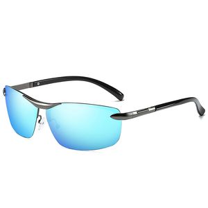 Мужская бренд дизайнер езда очки мужские с антибликовым покрытием поляризованных солнцезащитных очков мужской половина кадра цвет солнцезащитные очки водителя очки Очки топ 20