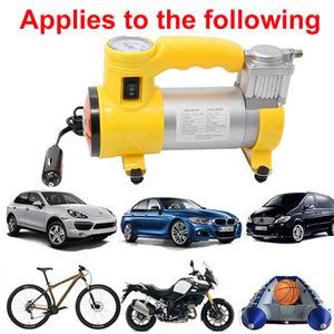 Freeshipping Przenośny Kompresor powietrza Heavy Duty 12 V 150 PSI Inflator Pompa Car Pielęgnacja Narzędzie do samochodów Motocykle Rowery Gumowa Dinghy Ball