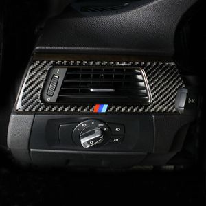 Carbono Fibra Caril Styling Dashboard Ar condicionado Cobertura de ventilação Autocolante tira de acabamento para BMW 3 Série E90 E92 F30 2005-2019 Acessórios Automóveis