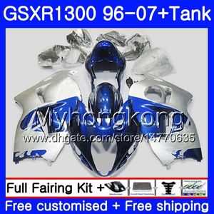 + Tanque para Suzuki azul prateado GSXR1300 GSXR1300 96 97 98 99 00 01 333HM.92 Hayabusa GSXR 1300 1996 1997 1998 1999 2000 2001 2007 carenagens