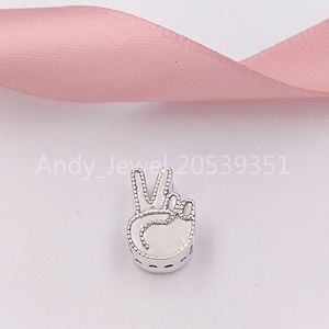 Andy Jewel authentische 925er-Sterlingsilber-Perlen mit Symbol des Friedens, passend für europäische Pandora-Schmuckarmbänder und Halsketten 797215