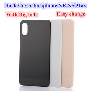 New Easy change Back Cover Glass Rear Housing For iPhone XR XS Max Battery Door Body Adhesive replacement With Big hole 20Pcs