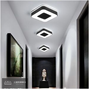 Diameter 240mm Modern LED Chandelier For Holly aisle corridor Bedroom Black or White Square/Round/Triangle led Chandelier