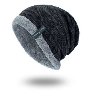 Joymay Brand Winter Beanies Thickening and cashmere Hat Man Plain Warm Soft Skull Knitting Cap Hats Touca Gorro Caps For Men