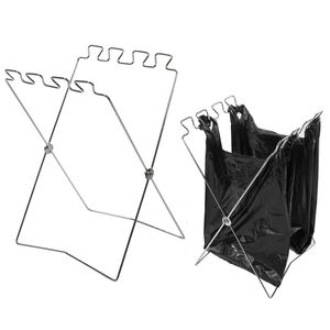 Folding Garbage Bag Holder Trash Väskor Hållare Stativ Avfall Sortering Bin Portable Fold Up Kan lagringsställ för sovrum kök