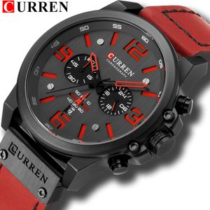 Reloj Hombre 2018 Casual Date Orologi al quarzo per uomo CURREN Fashion Leather Sports Men's Wrsitwatch Chronograph Orologio maschile