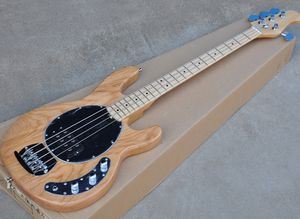 공장 도매 4 문자열 자연 나무 색상 전기베이스 애쉬 바디, 메이플 fretboard, 활성 / 수동 회로 사용 가능