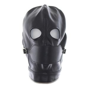 Bondage Soft Faux Leather Hood Harness masque Mask Bocca Gag Bondage Gimp #R52