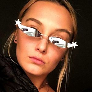 2019 ny ankomst glamour dolphin designer solglasögon för kvinnor slim rimless mode kvinna solglasögon lyxiga nyanser